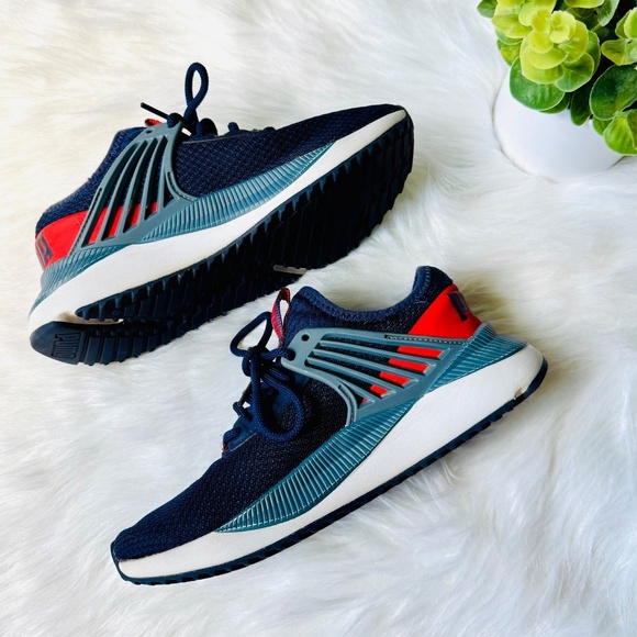 Puma Pacer Future Lace Up Sneakers Youth Boys Size 4.5C Navy Red - Picture 3 of 11